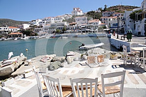 Mpatsi or batsi city in andros island greece