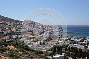 Mpatsi or batsi city in andros island greece