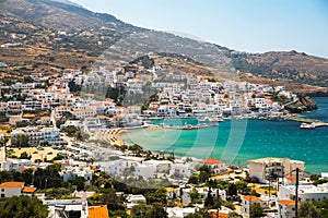 Mpatsi or batsi city in andros island greece