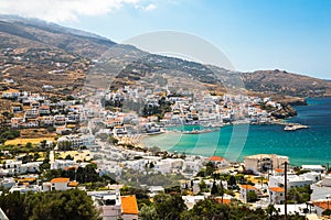 mpatsi or batsi city in andros island greece