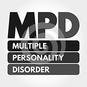 MPD - Multiple Personality Disorder acronym