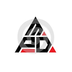 MPD triangle letter logo design with triangle shape. MPD triangle logo design monogram. MPD triangle vector logo template with red