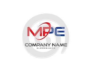 MPE Letter logo design vector