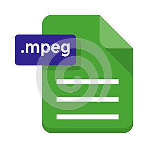 Mpeg file flat vector icon