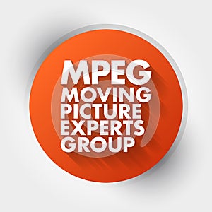 MPEG - Moving Picture Experts Group acronym, technology concept background