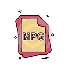 MPG file type icon design vector