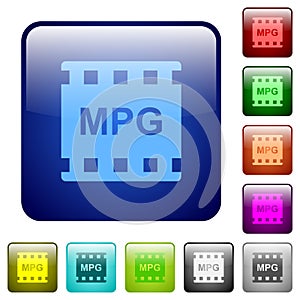 MPG movie format color square buttons