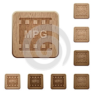 MPG movie format wooden buttons photo