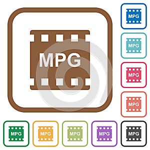 MPG movie format simple icons