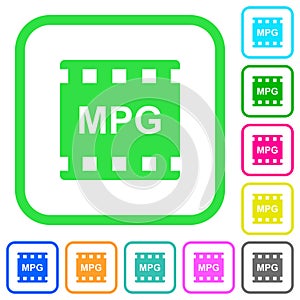 MPG movie format vivid colored flat icons photo