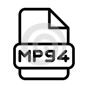 Mpg4 File Icon. Type Files Sign outline symbol Design, Icons Format Type Data. Vector Illustration