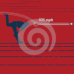 106 mph fastball. Vector illustration decorative design photo