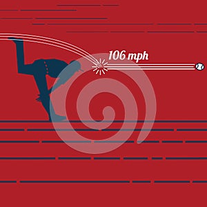 106 mph fastball. Vector illustration decorative design