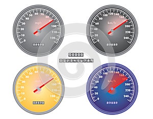 Mph and kph speedometers