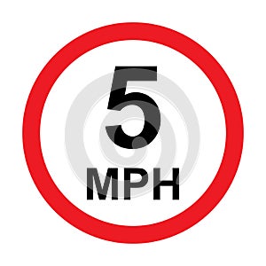 5 MPH road traffic sign icon vector for graphic design, logo, website, social media, mobile app, UI illustration