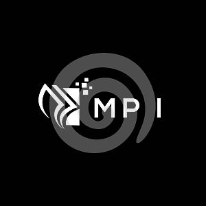 MPI credit repair accounting logo design on BLACK background. MPI creative initials Growth graph letter logo concept. MPI business