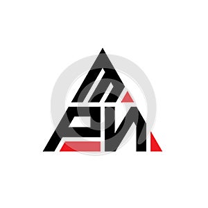MPN triangle letter logo design with triangle shape. MPN triangle logo design monogram. MPN triangle vector logo template with red