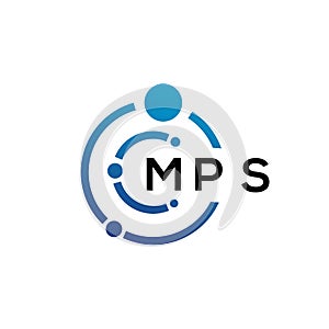 MPS letter technology logo design on white background. MPS creative initials letter IT logo concept. MPS letter design