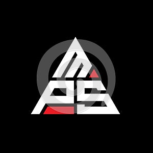 MPS triangle letter logo design with triangle shape. MPS triangle logo design monogram. MPS triangle vector logo template with red