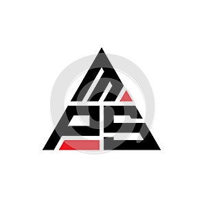 MPS triangle letter logo design with triangle shape. MPS triangle logo design monogram. MPS triangle vector logo template with red