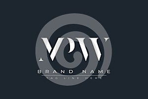 MPW abstract letter logo design