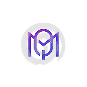 MQ letters logo, monogram on white, vector