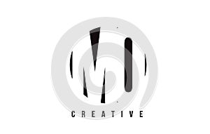 MQ M Q White Letter Logo Design with Circle Background. photo
