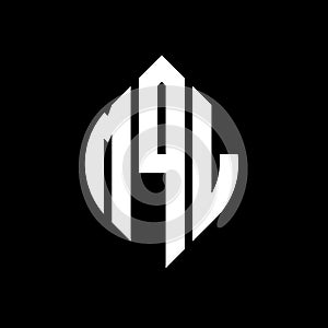 MQL circle letter logo design with circle and ellipse shape. MQL ellipse letters with typographic style. The three initials form a photo
