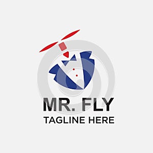 Mr. Fly Logo Design Template. Vector logo design templates for airlines.