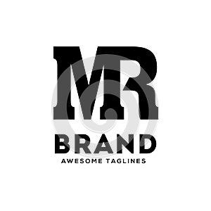 MR letter monogram strong and bold logo