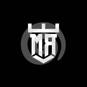 MR Logo Letter Castle Shape Style
