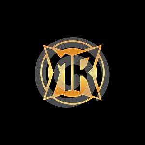 MR Logo Letter Geometric Golden Style