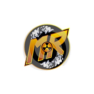 MR Logo Monogram ESport Gaming with Gas Shape Design