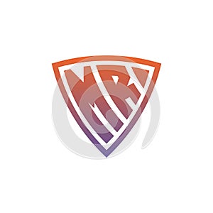 MR Logo Shield Monogram Gradient Style Design