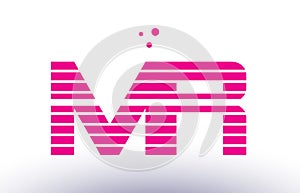 mr m r pink purple line stripe alphabet letter logo vector template