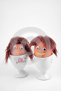 Mr and Mrs Brown Egg Isolated