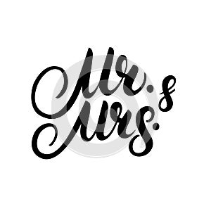 Mr and Mrs hand written lettering.