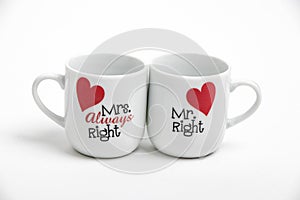 Mr and Mrs Right mugs