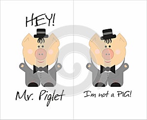 Mr. Piglet - funny cuite pig gentlman