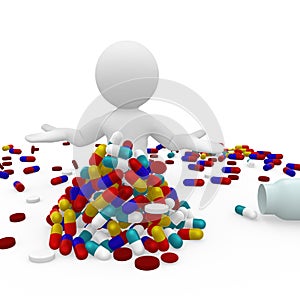 Mr. Smart Guy taking pills