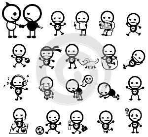 Mr. Surly expression and activity icon collection set