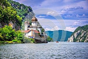 Mraconia, Romania. Famous Danube River gorge Iron Gates