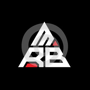 MRB triangle letter logo design with triangle shape. MRB triangle logo design monogram. MRB triangle vector logo template with red