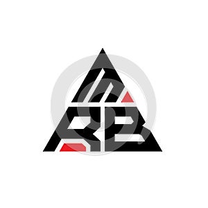 MRB triangle letter logo design with triangle shape. MRB triangle logo design monogram. MRB triangle vector logo template with red