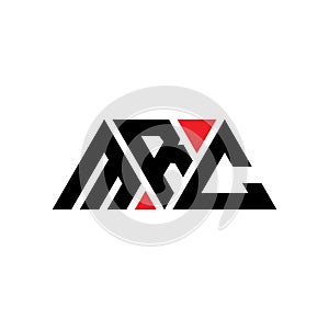 MRC triangle letter logo design with triangle shape. MRC triangle logo design monogram. MRC triangle vector logo template with red