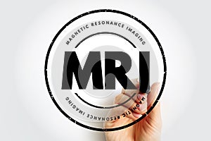 MRI Magnetic Resonance Imaging - noninvasive test doctors use to diagnose medical conditions, acronym text stamp concept