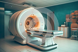 MRI - Magnetic resonance imaging scan device in Hospital, generative ai