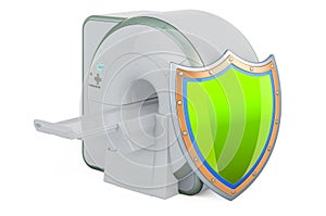 MRI Magnetic Resonance Imaging Scanner with shield, 3D rendering