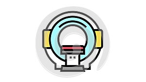 mri radiology equipment color icon animation