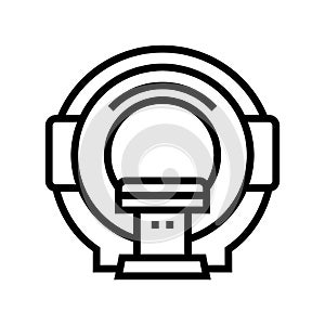 mri radiology equipment line icon vector illustration